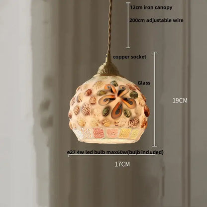 Pink and lavender mosaic glass ball led pendant light kitchen