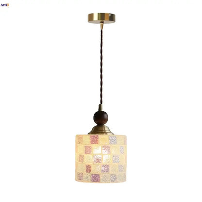 Pink and lavender mosaic glass ball led pendant light kitchen