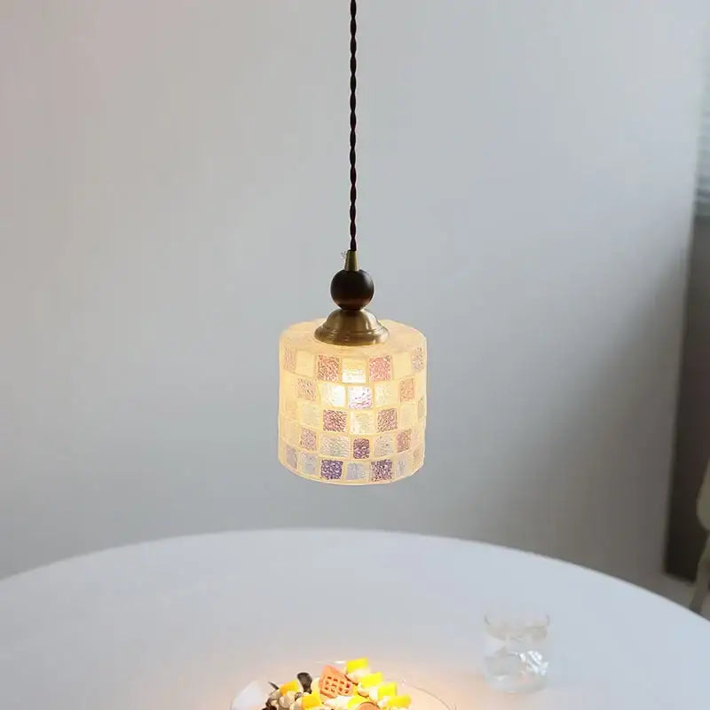 Pink and lavender mosaic glass ball led pendant light kitchen