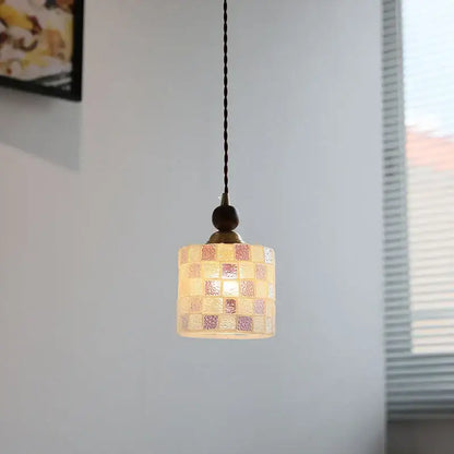 Pink and lavender mosaic glass ball led pendant light kitchen