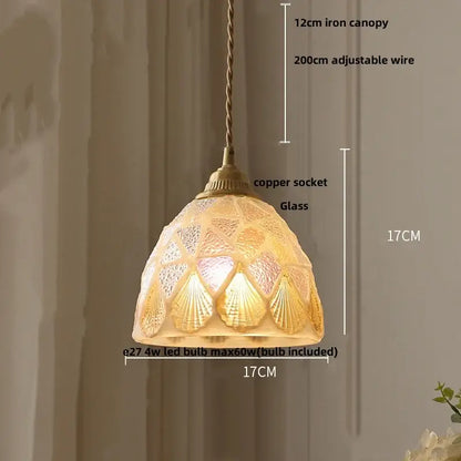 Pink and lavender mosaic glass ball led pendant light kitchen