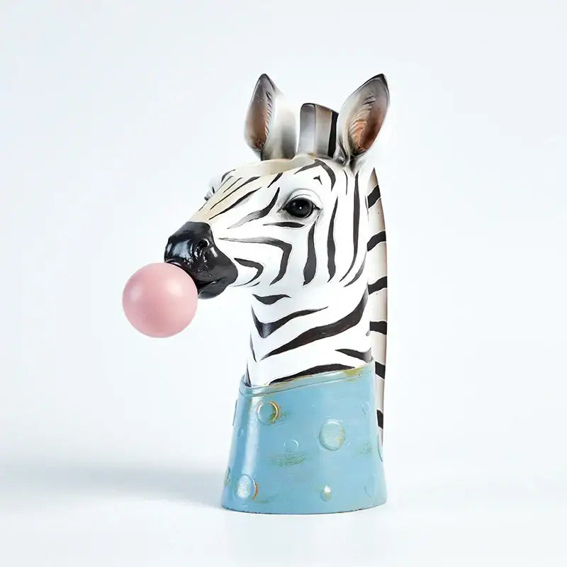 Pink and purple bubble gum girl flower vase living room resin decor