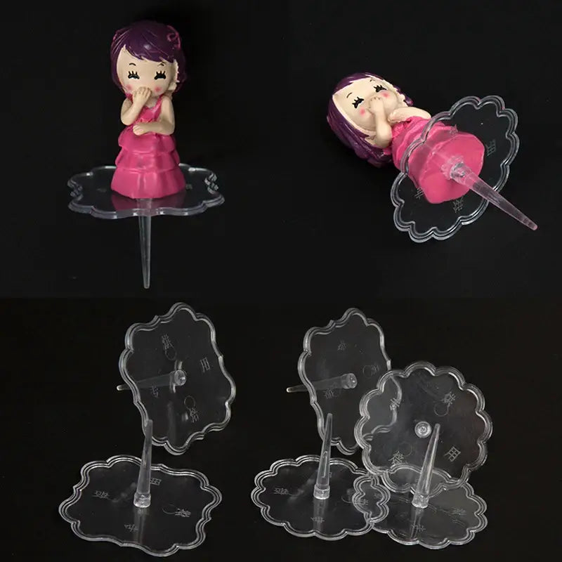 Pink and purple doll cake stands decoration – kitchen topper set