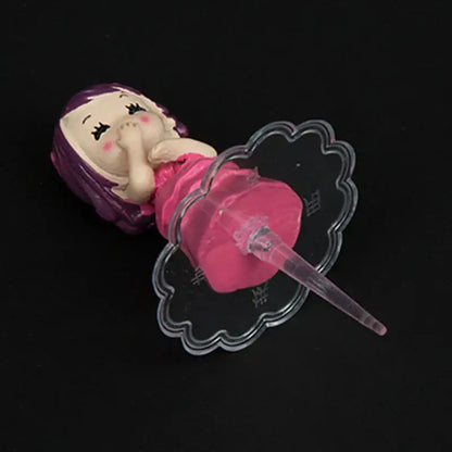 Pink and purple doll cake stands decoration – kitchen topper set