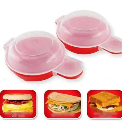 Pink and red easy eggwich microwave egg cooker kitchen burger press