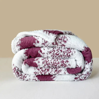 Pink and white cationic jacquard blanket bedroom textured plush throw