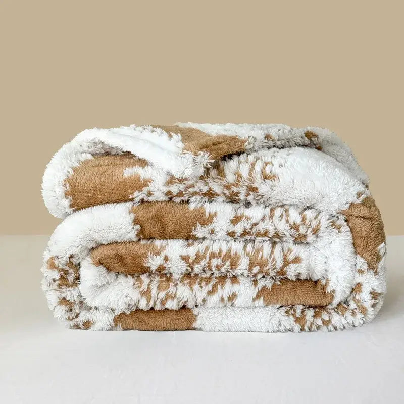 Pink and white cationic jacquard blanket bedroom textured plush throw