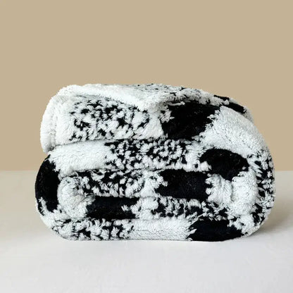 Pink and white cationic jacquard blanket bedroom textured plush throw