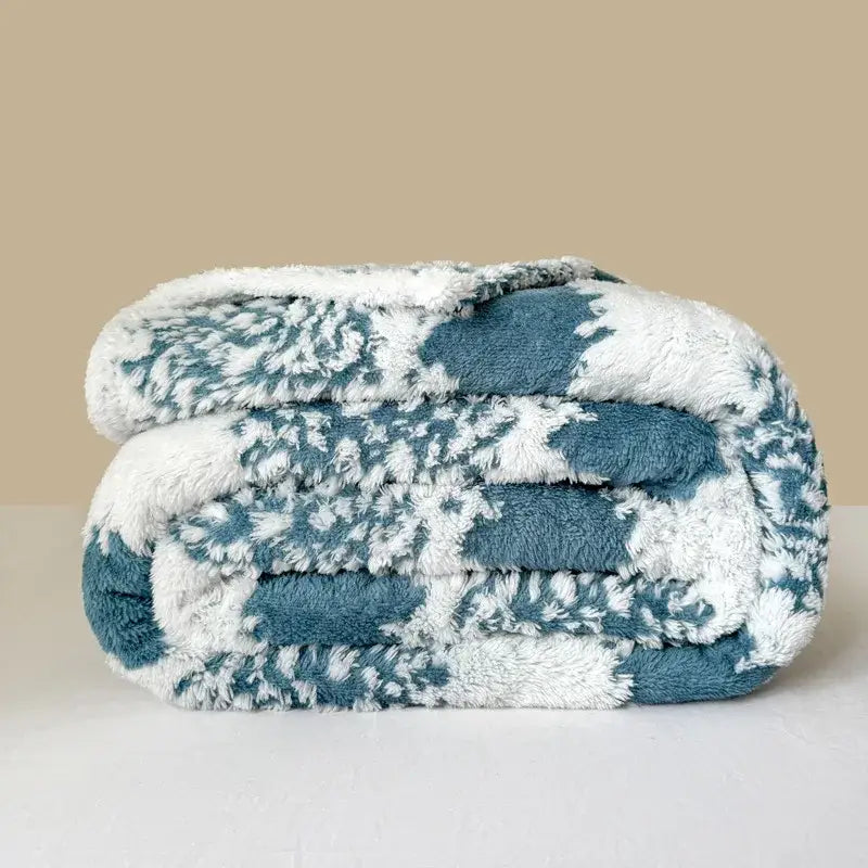 Pink and white cationic jacquard blanket bedroom textured plush throw