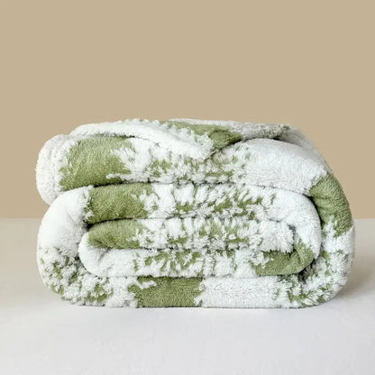 Pink and white cationic jacquard blanket bedroom textured plush throw