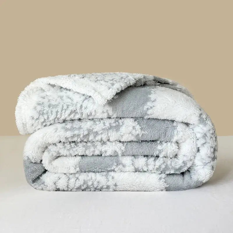 Pink and white cationic jacquard blanket bedroom textured plush throw