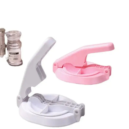 Pink and white dumpling wrapper presser mold kitchen baking tool
