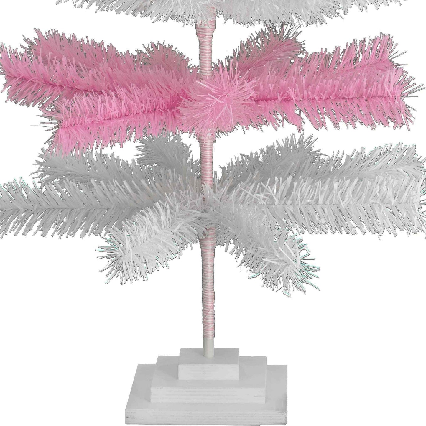 Pink & White Layered Tinsel Christmas Tree