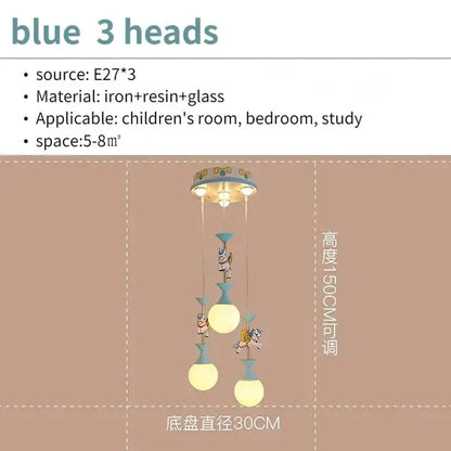 Pink and white unicorn led pendant ceiling light for children room