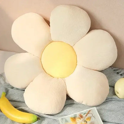 Pink and yellow daisy lumbar support flower cushion for living room