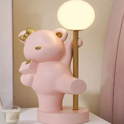 Pink bear princess desk night light – bedroom led lamp