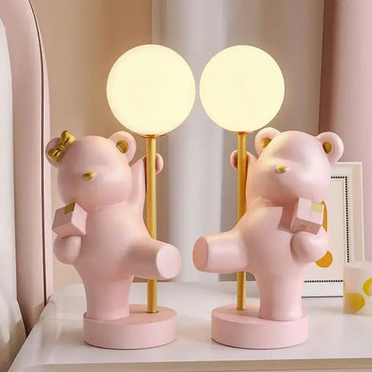 Pink bear princess desk night light – bedroom led lamp