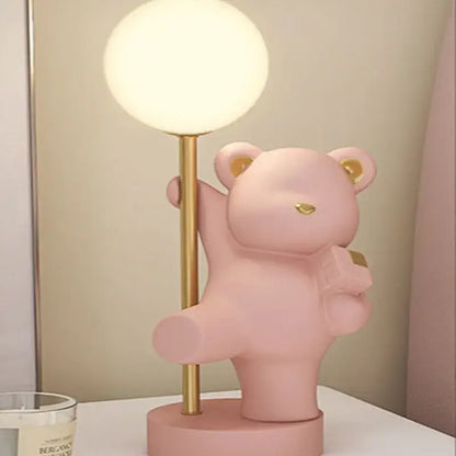 Pink bear princess desk night light – bedroom led lamp