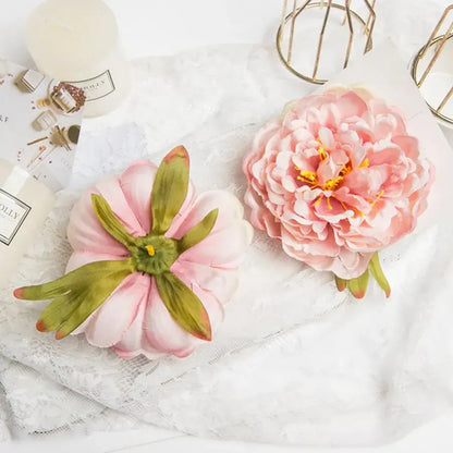 Pink big peony headwear artificial flowers for wedding decoration