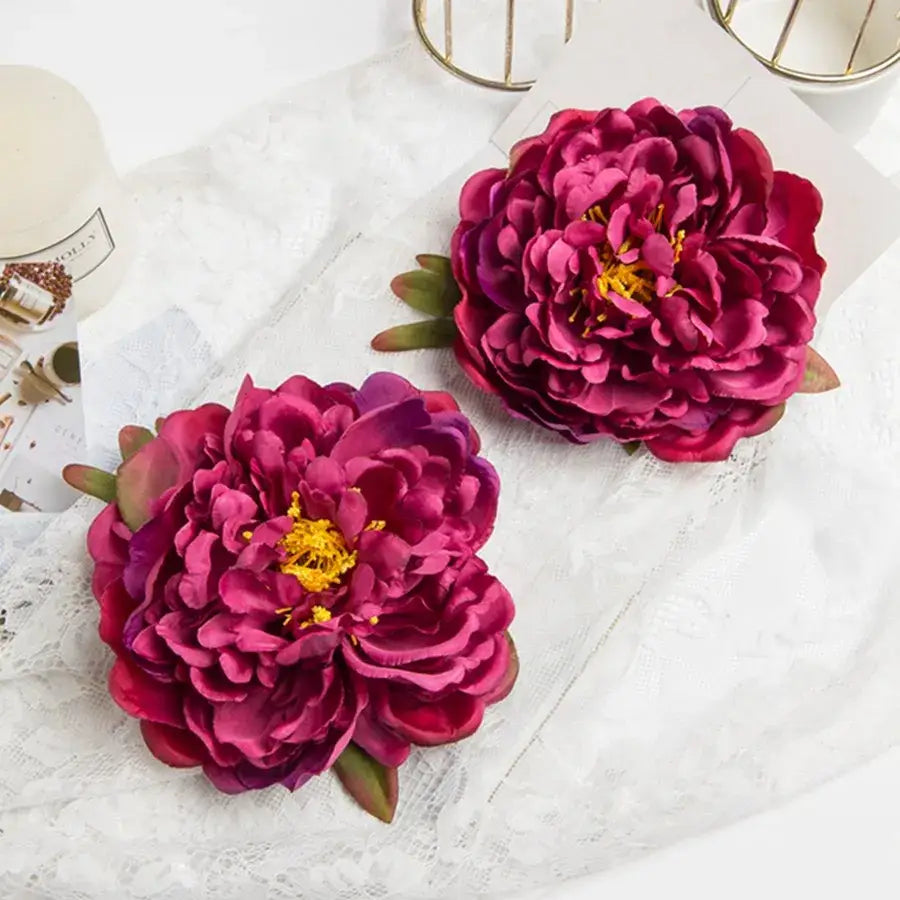 Pink big peony headwear artificial flowers for wedding decoration
