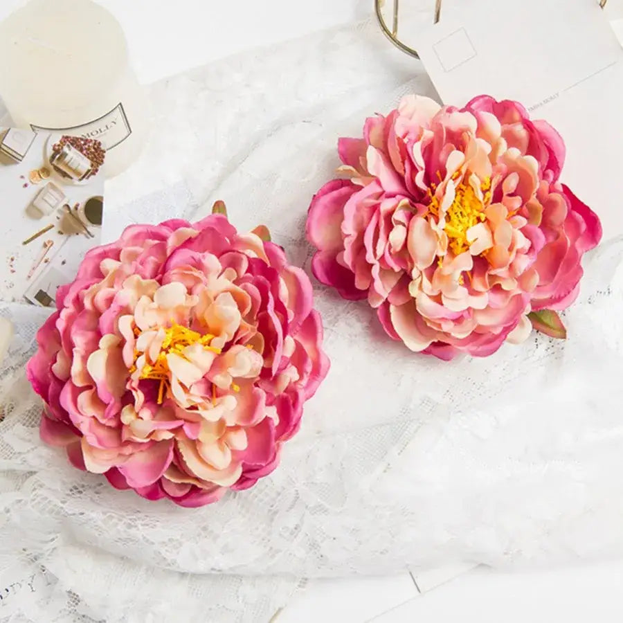 Pink big peony headwear artificial flowers for wedding decoration