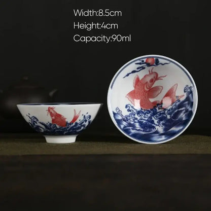 Pink & black floral white porcelain hand-painted bowls dining room set