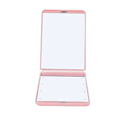 Pink & black led vanity mirror compact bedroom makeup tool