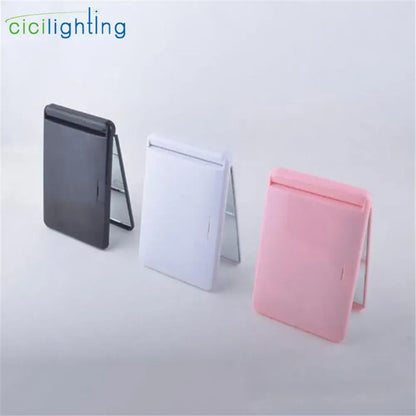 Pink & black led vanity mirror compact bedroom makeup tool