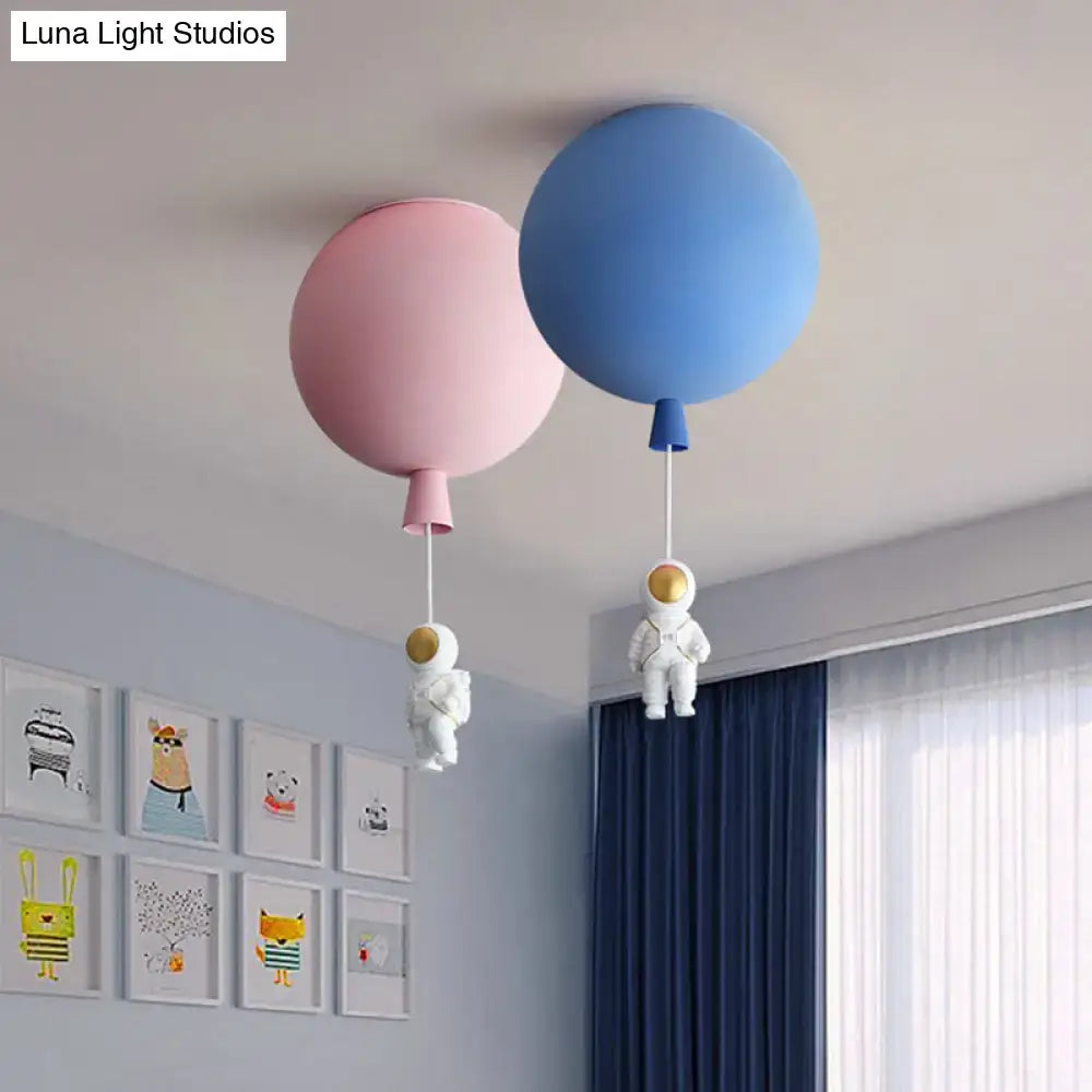 Pink & blue astronaut ceiling lamp bedroom pendant light