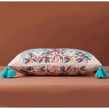 Pink & blue lion dog lumbar pillow cover bedroom tiger decor
