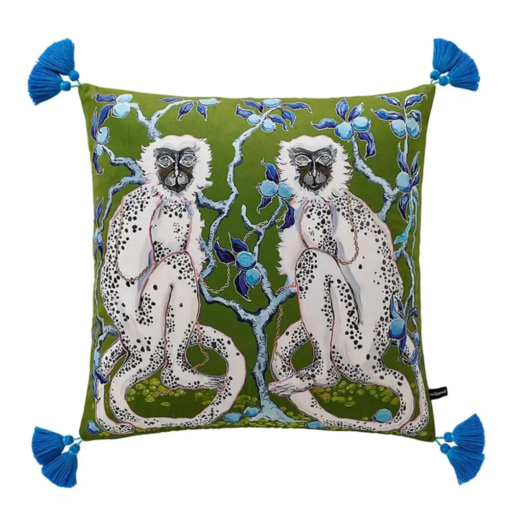 Pink & blue lion dog lumbar pillow cover bedroom tiger decor
