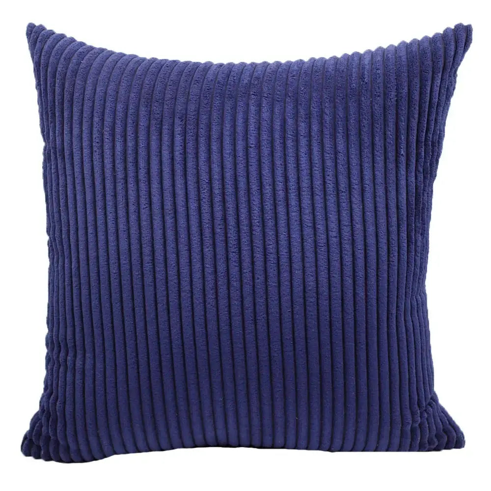 Pink & blue striped corduroy pillow cover living room decor