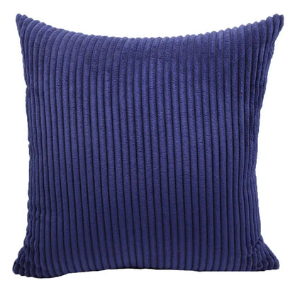 Pink & blue striped corduroy pillow cover living room decor