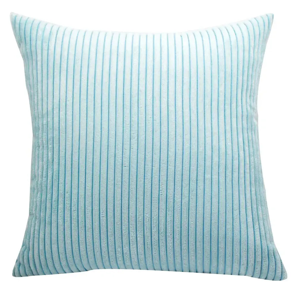 Pink & blue striped corduroy pillow cover living room decor
