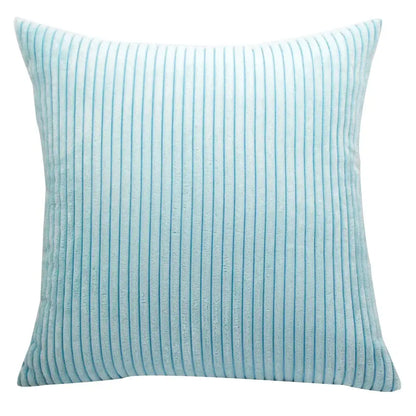 Pink & blue striped corduroy pillow cover living room decor