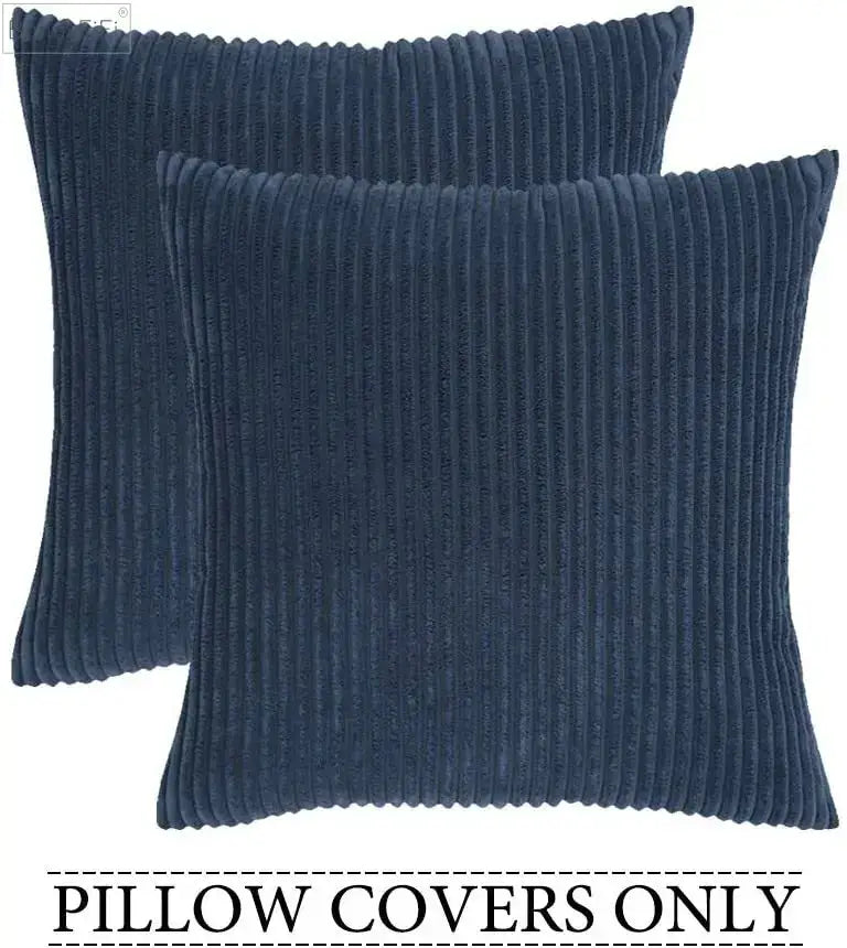 Pink & blue striped corduroy pillow cover living room decor