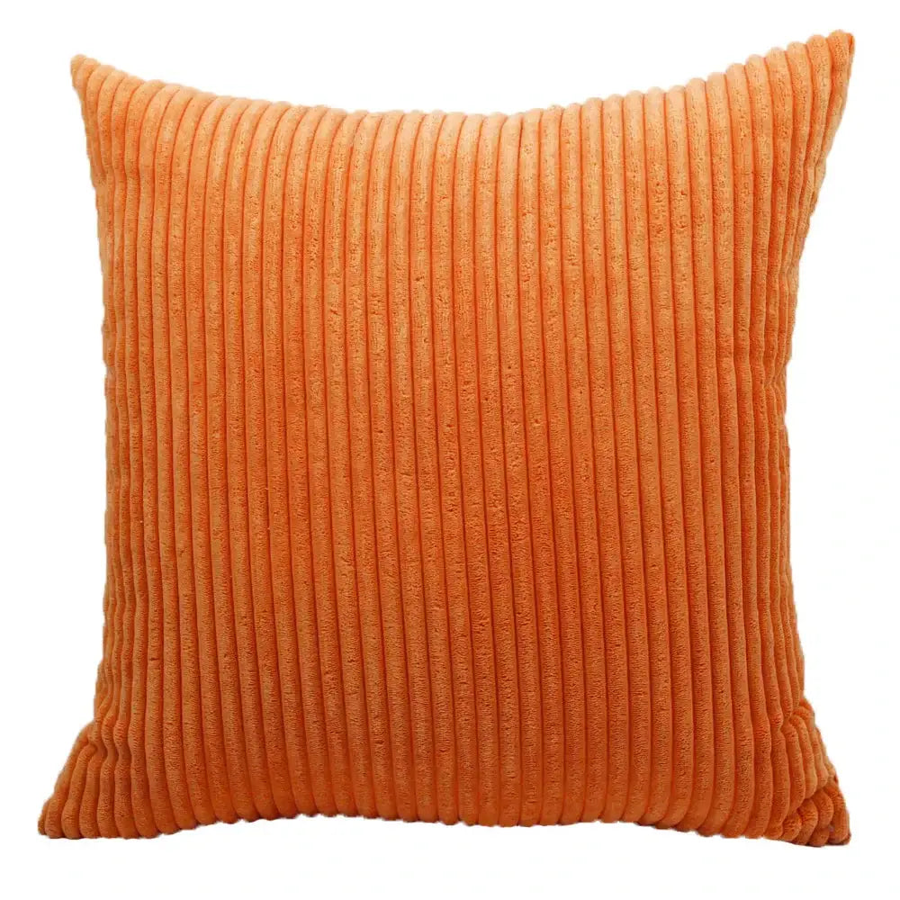 Pink & blue striped corduroy pillow cover living room decor
