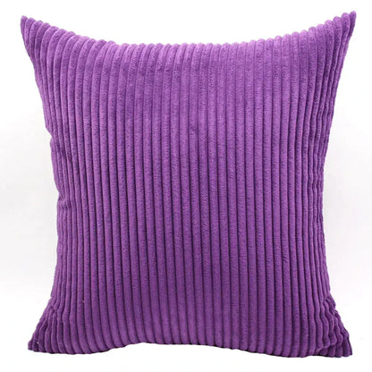 Pink & blue striped corduroy pillow cover living room decor