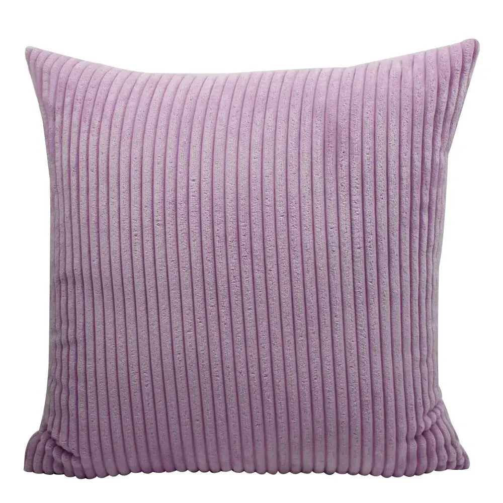 Pink & blue striped corduroy pillow cover living room decor