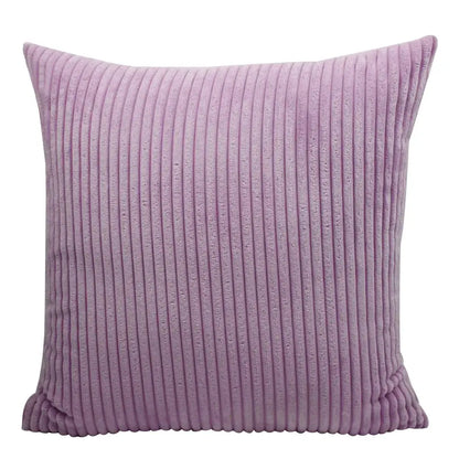Pink & blue striped corduroy pillow cover living room decor