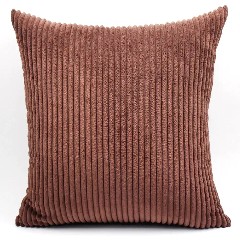Pink & blue striped corduroy pillow cover living room decor