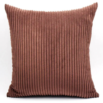 Pink & blue striped corduroy pillow cover living room decor