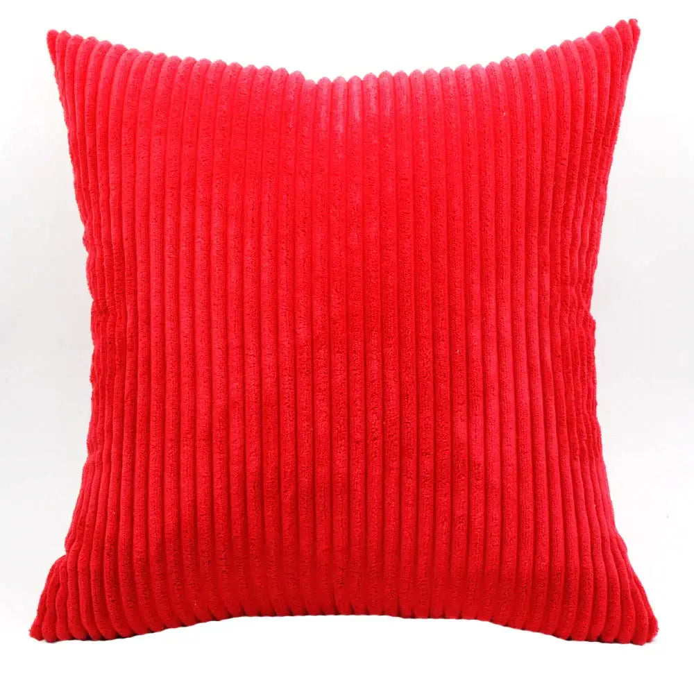 Pink & blue striped corduroy pillow cover living room decor