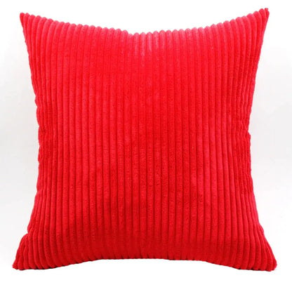 Pink & blue striped corduroy pillow cover living room decor