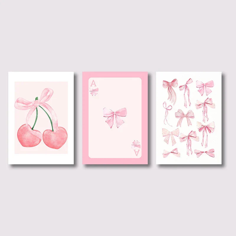 DecorBites™ Pink Bows Wall Art Set - 3 Pieces
