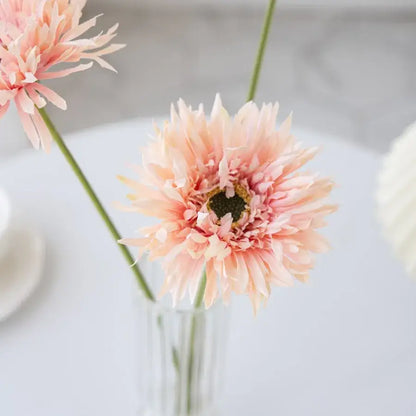Pink brushed gerbera vase living room floral decor