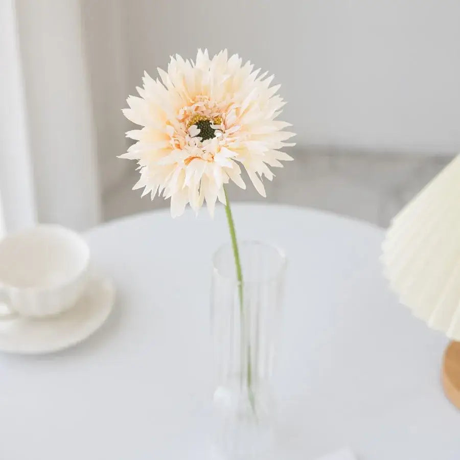 Pink brushed gerbera vase living room floral decor
