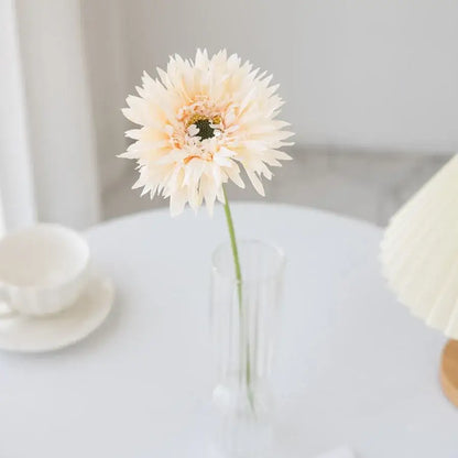 Pink brushed gerbera vase living room floral decor