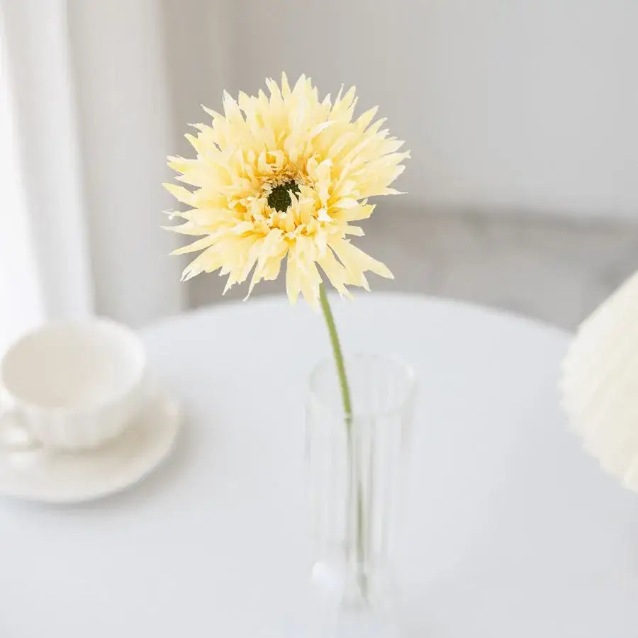 Pink brushed gerbera vase living room floral decor