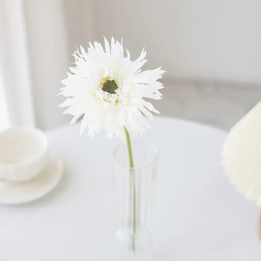 Pink brushed gerbera vase living room floral decor